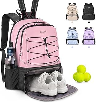 Tennis Bag Holds 2 Rackets, Professional Tennis Bags for Women, Tennis Backpack with Ventilated Shoe Compartment