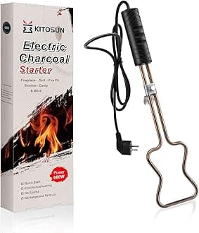 KITOSUN Electric Charcoal Starter 600W – Superior BBQ Grill Fireplace Coal Lighter Easy & Quick Ignite Briquettes |No Sparks or Flames | 304 Stainless Steel Coils Elements 5ft Long Cable (600W)