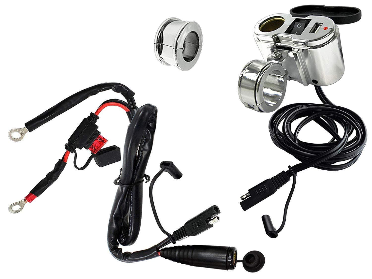 EK1-110 Cobra Chrome Ultimate Motorcycle USB Charging System, 1 Pack