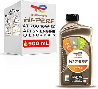 Hi-Perf 4T 700 10W-30 | API SN, JASO MA2 | 4-Stroke Semi Synthetic Engine Oil for Bikes - 0.9L
