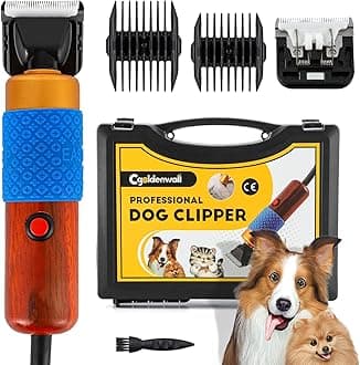 CGOLDENWALL Dog Hair Clipper for Grooming 200W Pet Clipper Kit with Spare Blade, Low Noise&Vibration, Animal Grooming Trimmer for Cat Sheep Dog 110-240V