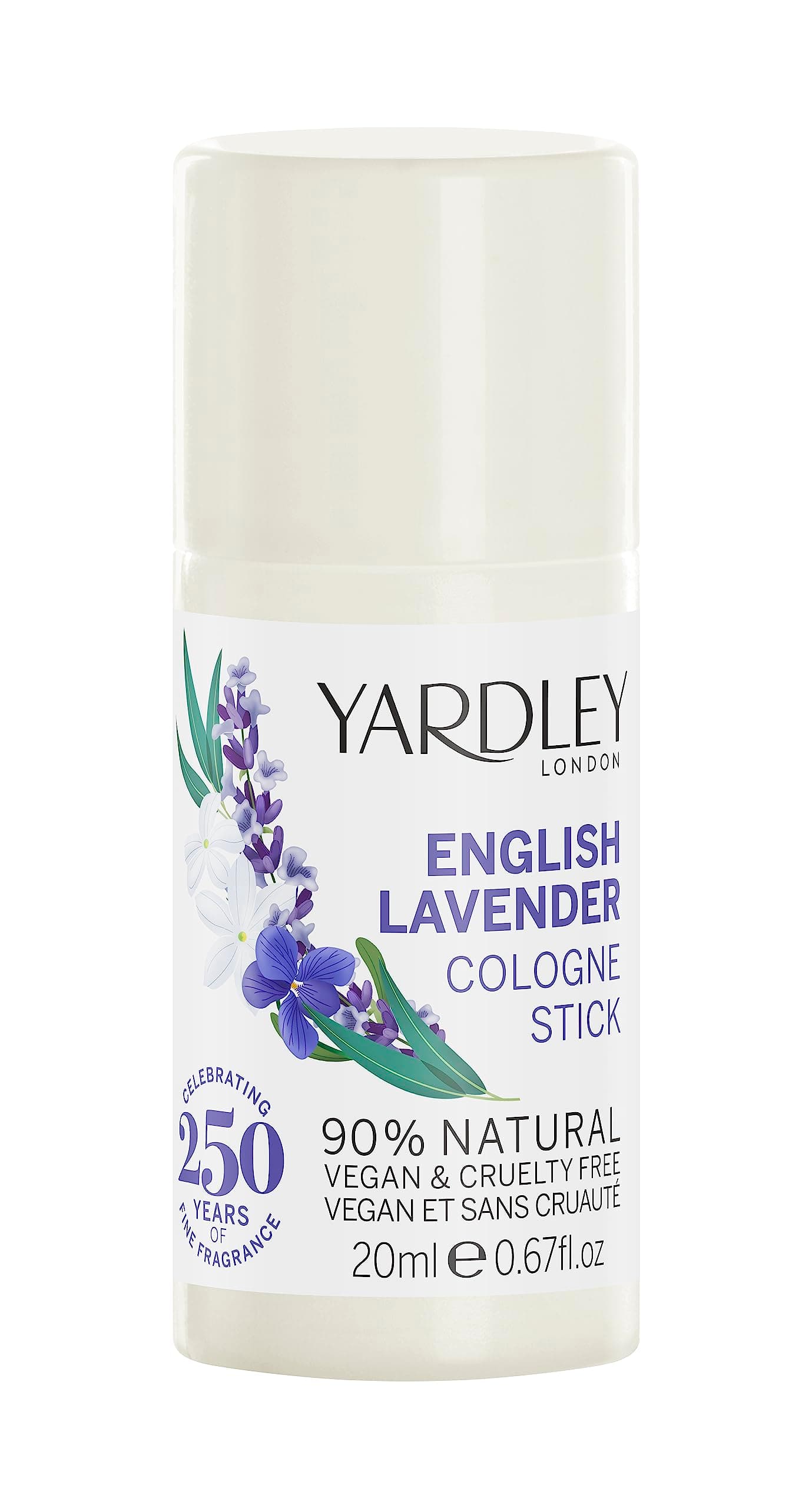 Yardley London English Lavender Cologne Stick, Solid Perfume Stick for Women with Notes of Bergamot and Sage, Soothing Womens Perfume 20ml