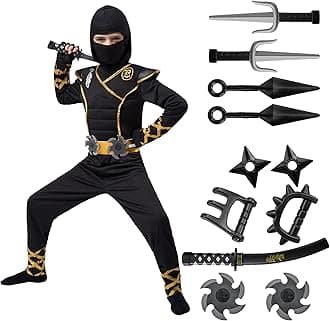 Spooktacular Creations Halloween Ninja Costume, Ninja Outfit Set for Kids, Halloween Costumes for Boys Dress Up Party