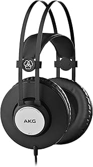 K72 High Performance Closed-Back Over Ear Monitoring Headphones - Professional Drivers, Lightweight Design, 2.5m Cable, Self-Adjusting Headband- For Recording, Monitoring, Mixing and more - Black