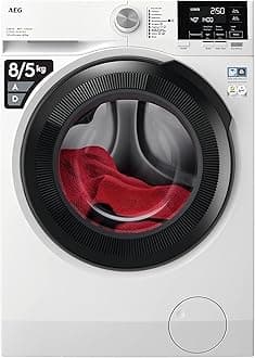 – 7000 Series Washer Dryer 8kg Wash/5kg Dry Load LWR7185M4B, Prosteam Freestanding Washer Dryer using 96% less water, 1400rpm Spin, Energy Class A, White
