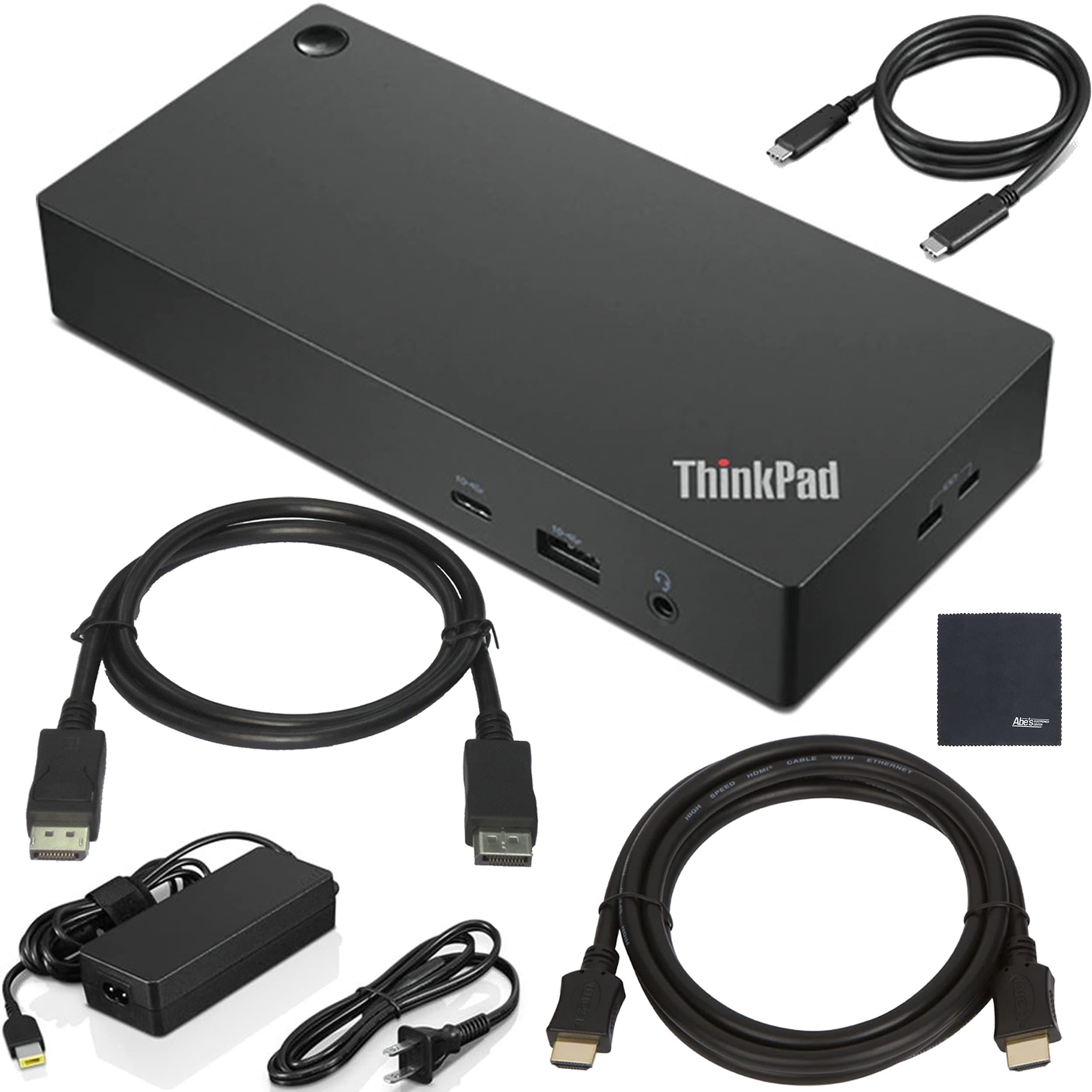 - Lenovo ThinkPad USB Type-C Dock Gen 2 with 4K (40AY0090US) + ZoomSpeed HDMI Cable (with Ethernet) + ZoomSpeed DisplayPort Cable + Starter Bundle