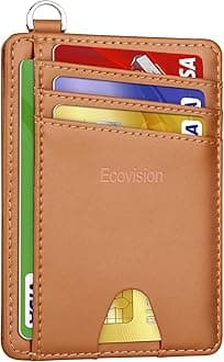 Slim Minimalist Front Pocket Wallet, RFID Blocking Credit Card Holder Wallet with Detachable D-Shackle for Men Women