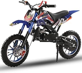 Mini Dirt Bike for Kids & Adult,49cc 2-Stroke Off Road Gas Power Mini Motorcycle,Trail Pocket Motorbike,Mini Pit Bikes Motorcycle Max Load 331Lbs for Uphill & Up to 40KM/H (Blue)