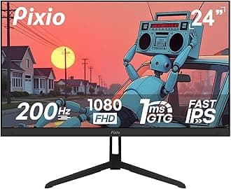 Pixio PX248 Wave 24" Fast IPS FHD 1920 x 1080 200Hz Refresh Rate 1ms GTG Response Time Adaptive Sync Gaming Monitor
