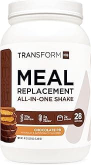 TransformHQ Meal Replacement Shake Powder 28 Servings (Chocolate Peanut Butter) - Gluten Free, Non-GMO
