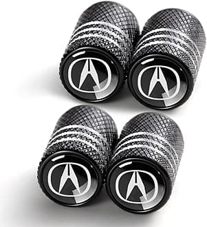 Tire Valve Stem Cap Cover for Acura Belt O-Ring Seal Corrosion Resistant,Tire Valve Stem Air Cap 4 Pack Black