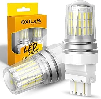 OXILAM Upgraded 3156 3157 LED Bulb Reverse Light, 600% Brightness 6500K White, Super Bright 3057 4157 4057 3457 LED Light Bulb with Projector for Backup Reverse Signal Blinker Tail DRL Brake Light