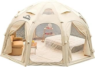 Coody | Rbm Outdoors Koala Inflatable Tents for Camping with Stove Jack, 2/8/10 Person Luxury Canvas Blow Up Tent, 2 Room, Easy Setup Casa de Campaña, Large Inflatable House with Pump