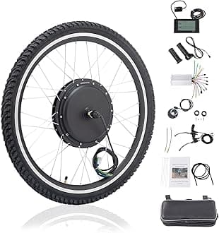 Ktaxon Electric Bike Conversion Kit, 48V 1000W Ebike Conversion Kit, 26" Front/Rear Wheel E-Bike Conversion Kits with PAS, LCD Display, Aluminum Alloy Frame and Gearless Hub Motor