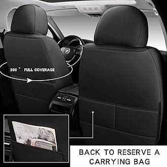 VALIWARR Full Coverage Faux Leather Car Seat Covers Full Set Fit for Cars Trucks Sedans SUVs with Waterproof Leatherette in Auto Interior Accessories (Black and Red)