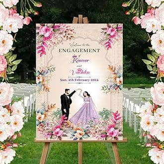 Theme My Party Engagement Function Signage For Wedding Ceremony Board