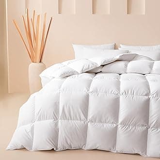 Cosybay California King Size Feather Down Fiber Comforter Ultra Fluffy Duvet Insert, All Season White Cotton Cover Luxury Hotel Bed Comforter with Corner Tabs, 104x96 Inch