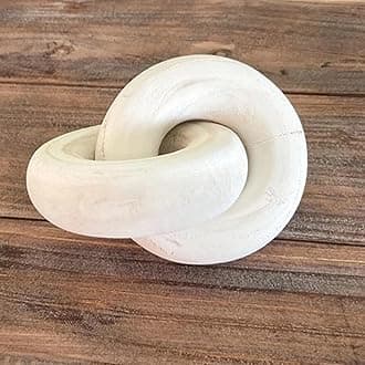 Wooden Knot for Home Decor & Office Decor Books Decor Round Shape Knot Wooden Knot Decor Ornament Wooden Chain for Home Decor Table Decor Items Mango Wood Chain Color :> Brown (White, 2)