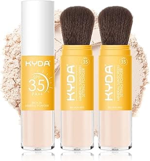 KYDA 2 Pcs Mineral Sunscreen Powder for Face & Scalp, Mineral Scalp Sunscreen SPF 35, Lasting Oil Control Matte Loose Setting Powder, Lightweight Breathable for All Skin Type, Translucent