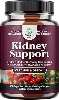 Advanced Kidney Support Supplement - Kidney Cleanse Detox & Repair Cranberry Extract Capsules with Uva Ursi, Stinging Nettle & Astragalus for Kidney health - Urinary Tract Health - 120 Count