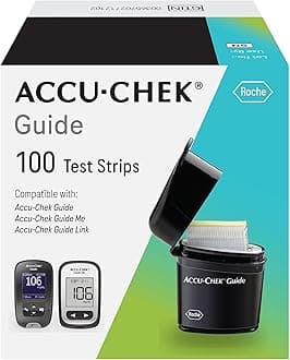 Accu-Chek Guide Glucose Test Strips for Diabetic Blood Sugar Testing (Pack of 100)