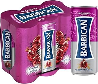 Barbican Pomegranate Flavour Non Alcoholic Malt Drink Bottle, 6 x 250 ml