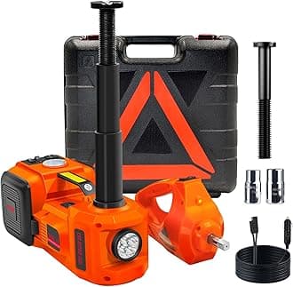 Electric Car Jack Kit 5Ton 12V Hydraulic Car Jack Lift (Lifting Range: 6.1~20.86 inch) with Electric Impact Wrench for SUV MPV Sedan Truck Change Tires Garage Repair
