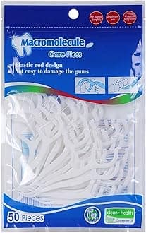 FLYNGO 3 in 1 Tooth Cleaning Dental Floss Toothpicks Plastic Set for Clean Teeth Fresh Breath and Healthy Gums, 50 Piece Set (White) (1)