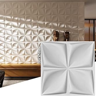 19.7" x 19.7" (Pack of 12) Wall Panel Rhombus, White