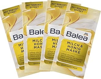Balea Milk and Honey Mask with Instant Effect - Mask with Macadamia Nut Oil, Almond Milk and Acacia Honey 8 pcs x 8 ml, Germany