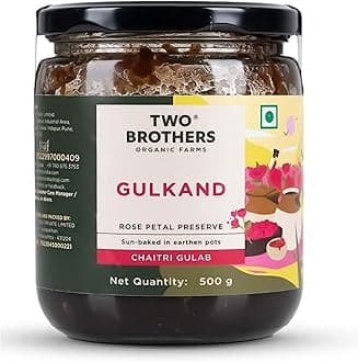Two Brothers Organic Farms - Natural Gulkand | A Rose Petal Preserve | Sweetened Using Raw Honey | No Added Sugar | Rose Petal Jam (500G)