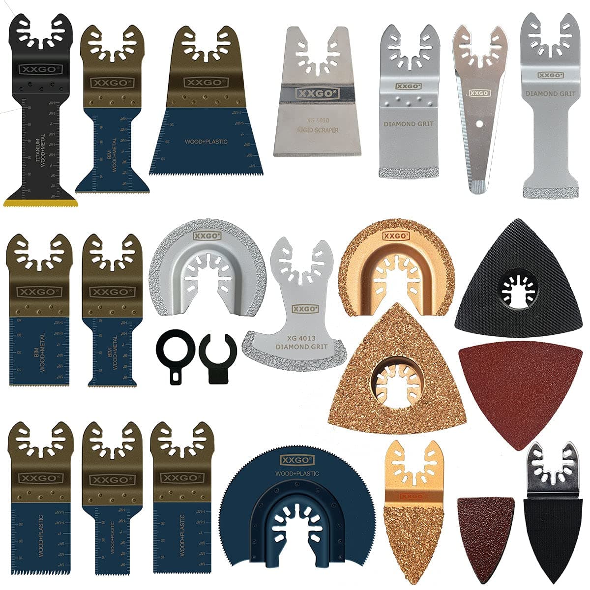 120 Pcs Oscillating Multitool Blades Accessories Kits Compatible with Bosch, Chicago, Craftsman, Dremel, Fein, Harbor Freight, Milwaukee, Porter Cable, Ridgid, Ryobi, Rockwell XG1201