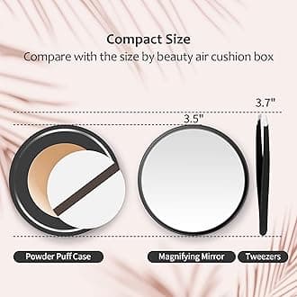 MIYADIVA 20X Magnifying Mirror, 20X Magnifying Mirror Suction Cup and Tweezers, As a Mganifying Makeup Tools, Pocket Set for Eyes Makeup 3.5 Inches