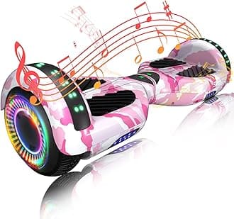 SIMATE Hoverboard, Bluetooth All Terrain Hover Boards with LED Lights and APP Control, Gifts for Kids Adults Girls Boys, for All Ages