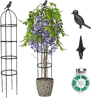 – PICK FOR LIFE Garden Trellis for Climbing Plants Outdoor, Tall Rustproof Plant Support Trellis for Potted Plants Climbing Vine Rose Clematis Outdoor Indoor Garden Obelisk Trellis (H: 175cm)