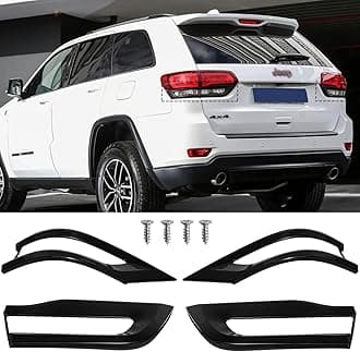 Bonbo Tail Light Lamp Cover Trim Bezel Glossy Cover Trim Exterior Accessories for Jeep Grand Cherokee 2014-2021 Replacement for 68220968AA 68220970AA 68219812AA 68219813AA(Black)