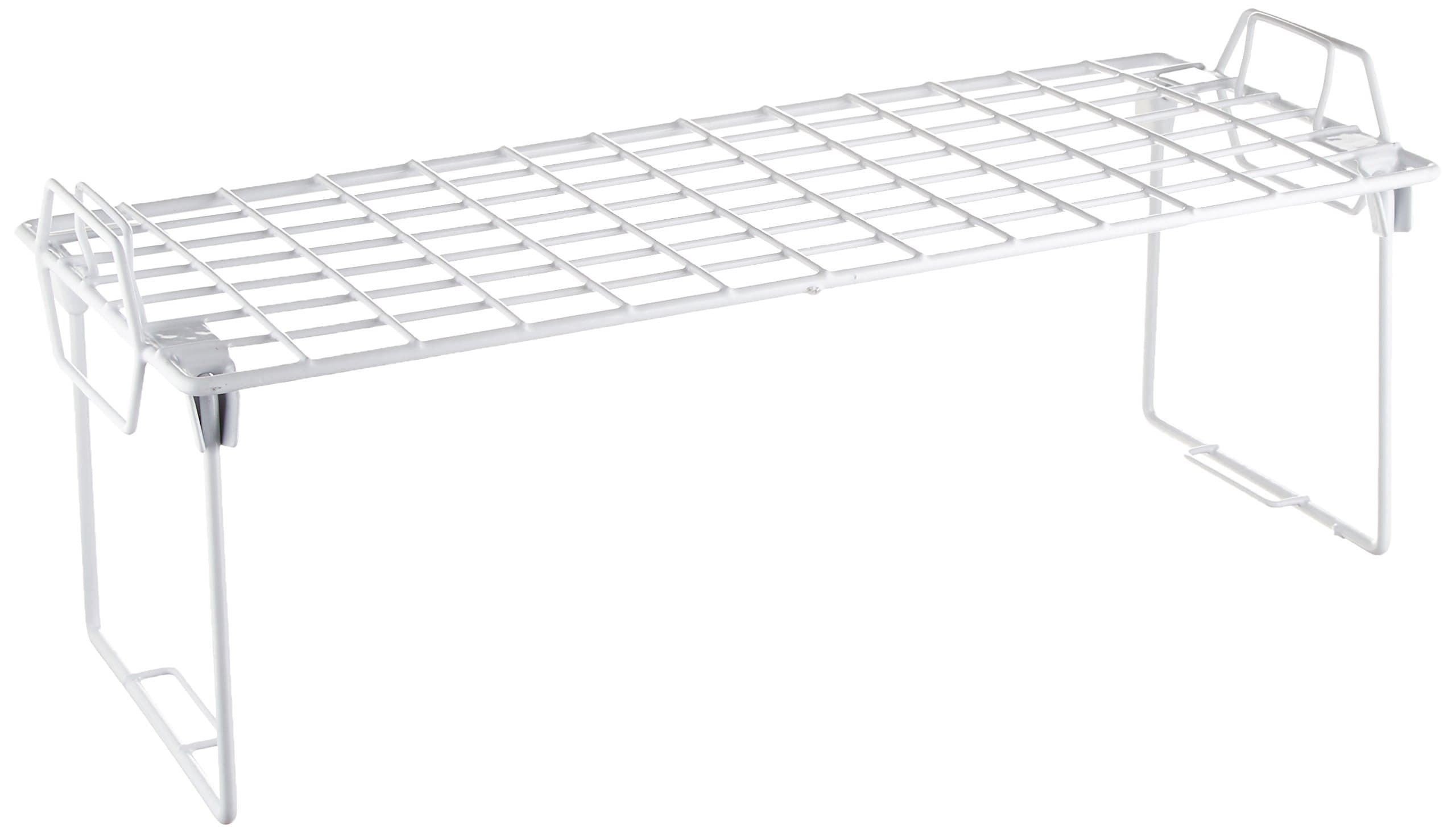 Wire Grid Stacking Shelf Medium, 7"D x 18"W x 7"H, White