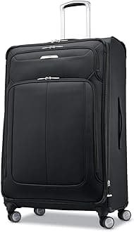 Solyte DLX Softside Expandable Luggage with Spinner Wheels, Midnight Black, Checked-Large 29-Inch
