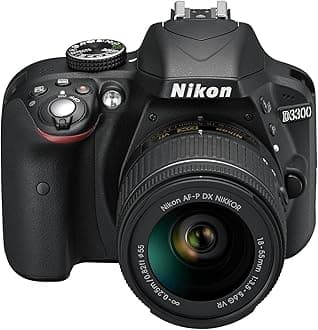 Nikon D3300 Digital SLR Camera (24.2 MP, AF-P 18-55VR Lens Kit, 3 inch LCD Screen) - Black