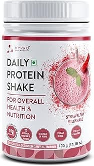 Daily Protein Shake 118 kcal Calories, 25 Vitamin -Serving -40- For Men & Women Strawberry Milk Shake Flavor For 400Gm