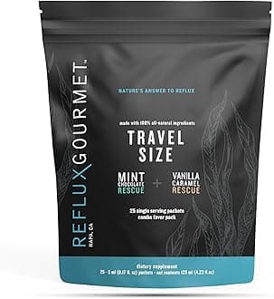 Reflux Gourmet - Singe Serve Rescue Pack (25) - Vanilla Caramel Rescue & Mint Chocolate Rescue: All-Natural Alginate Therapy, Provides Reflux Relief, Natural Supplement for GERD, LPR, Heartburn Relief