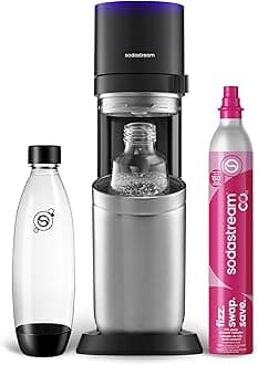 E-Duo Sparkling Water Maker (Black) with CO2, Carbonating Bottle and Glass Bottle
