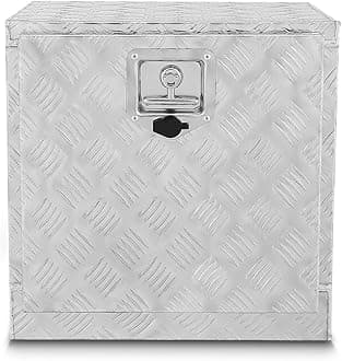 DNA MOTORING Underbody Truck Box Aluminum Truck Storage Tool Box, Truck Storage Organizer Chest for Pick Up Truck Bed, w/Lock & Keys, 19" L X 19" D X 19" H Silver, TBOX-T5-013-ALU