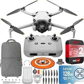 DJIMini 4 Pro Folding Drone with RC-N2 Remote (No Screen) 4K HDR Video Camera for Adults, Under 249g, 34 Mins Flight Time, Omnidirectional Vision Sensing Bundle with Deco Gear Accessories