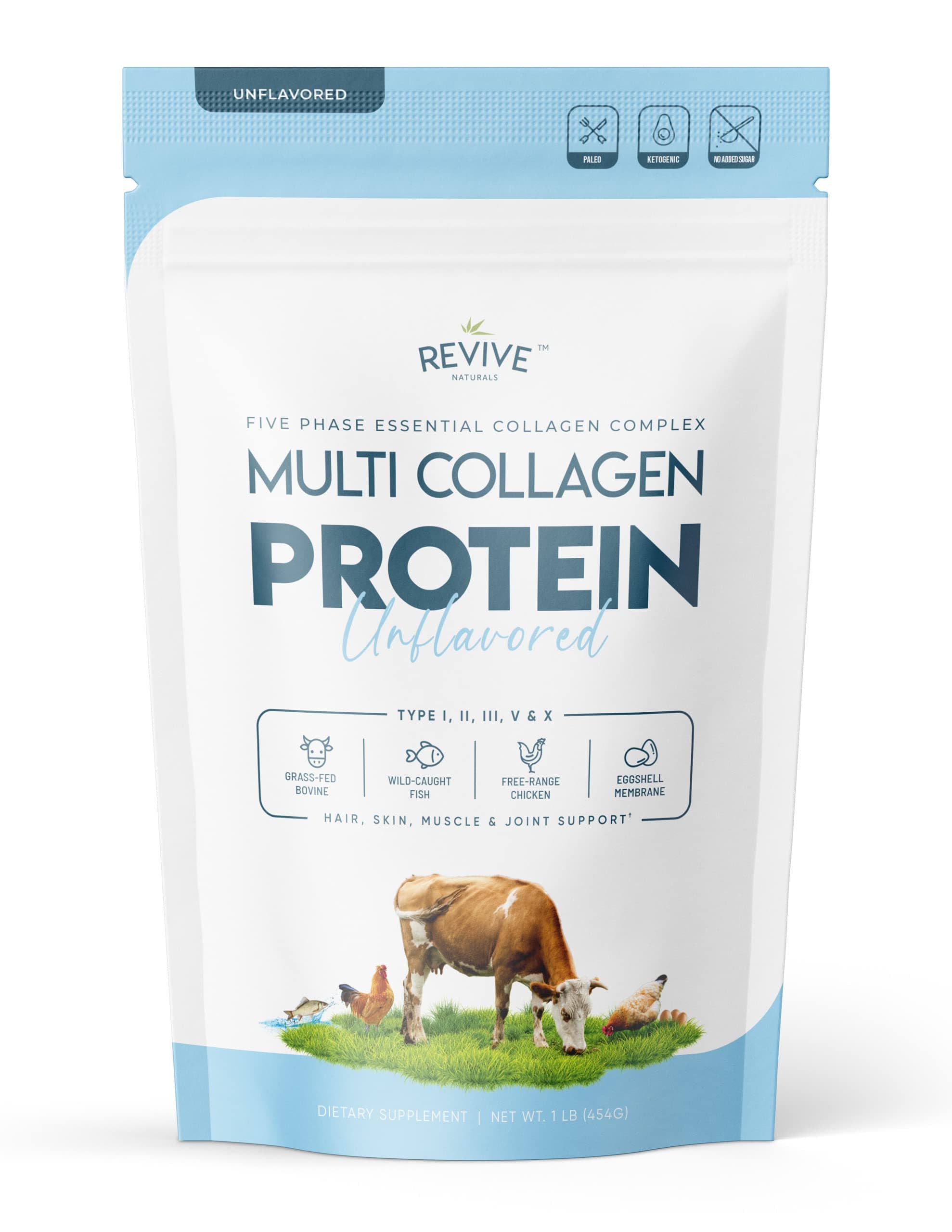 Multi Collagen Hydrolyzed Protein Powder (16oz)