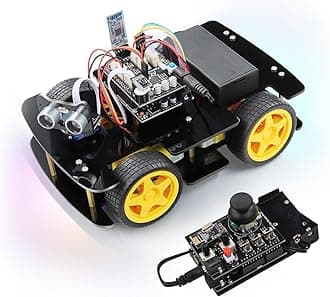 Freenove 4WD Car Kit with Remote (Compatible with Arduino IDE), Line Tracking, Obstacle Avoidance, Wireless Control App, Ultrasonic Sensor Motor Servo