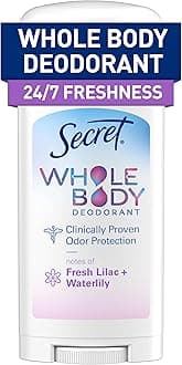 Whole Body Deodorant Stick for Women, Lilac & Waterlily Scent, Aluminum Free Deodorant Stick, 72 HR Odor Protection, 2.4 oz