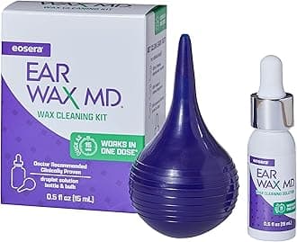 Earwax MD Ear Wax Removal Kit - Ear Cleaning Tool with Dissolving Drops and Rinsing Bulb - Unisex, All Ages