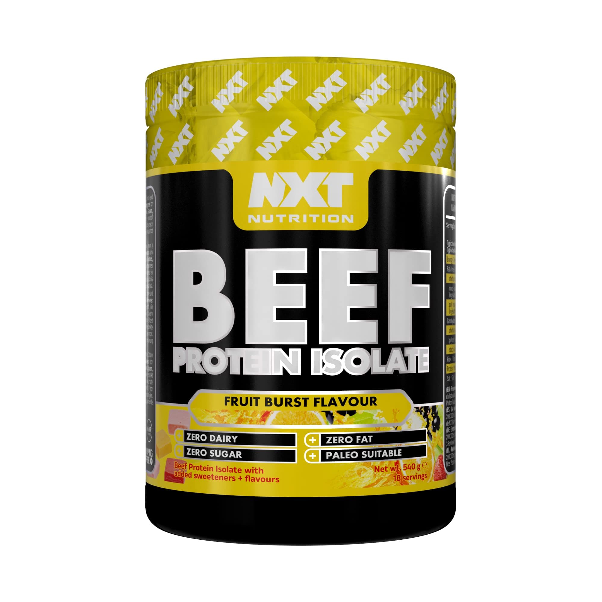 18 Servings Beef Protein Isolate 540 g, Fruit Burst