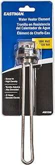 Eastman 120V x 2000W Straight Electric Water Heater Element High Watt Density, Hot Water Heating Element with Copper Sheath, Screw Mount & Gasket, 60124N